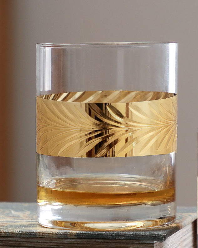 Pair of Gold Leaf Whisky Tumblers