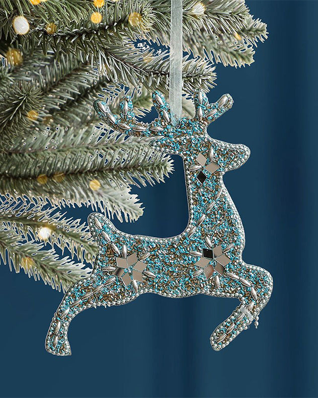 Prancing Reindeer Hanging Christmas Decoration
