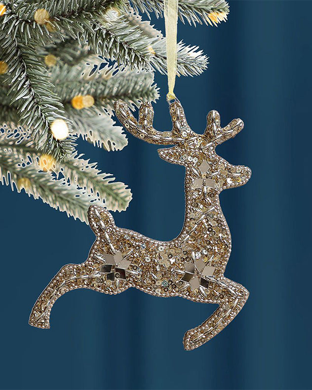Prancing Reindeer Hanging Christmas Decoration