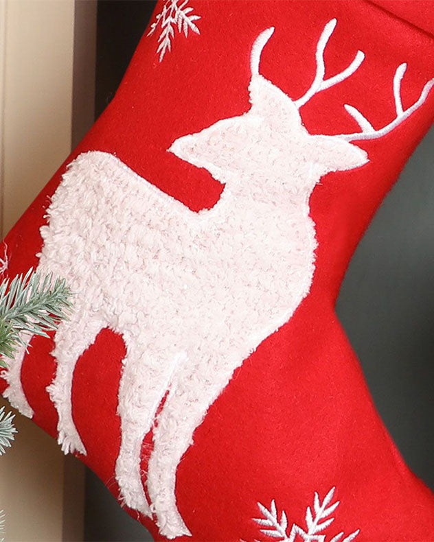 Red Reindeer Children's Christmas Stocking