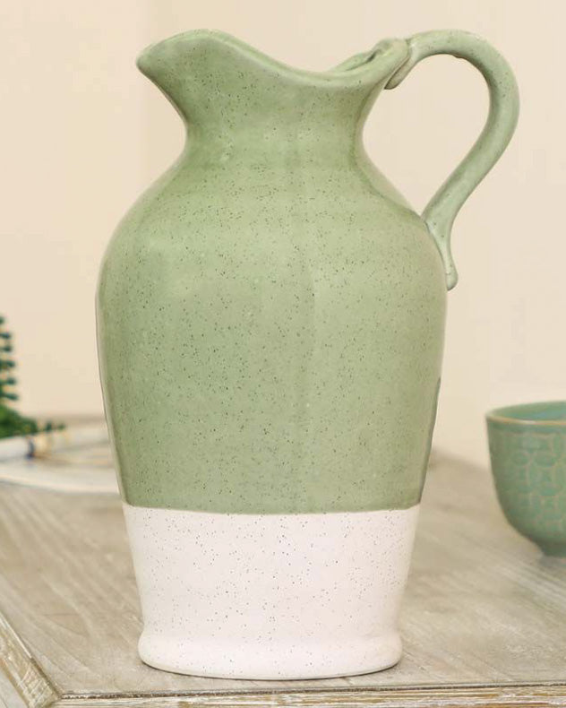 ceramic two-tone pitcher vase