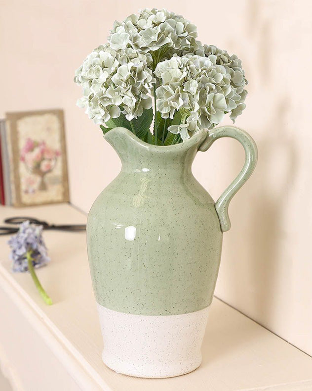 ceramic two tone pitcher vase