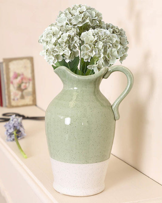 ceramic two tone pitcher vase
