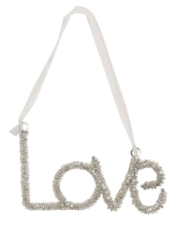 Sparkling Silver Love Tree Decoration