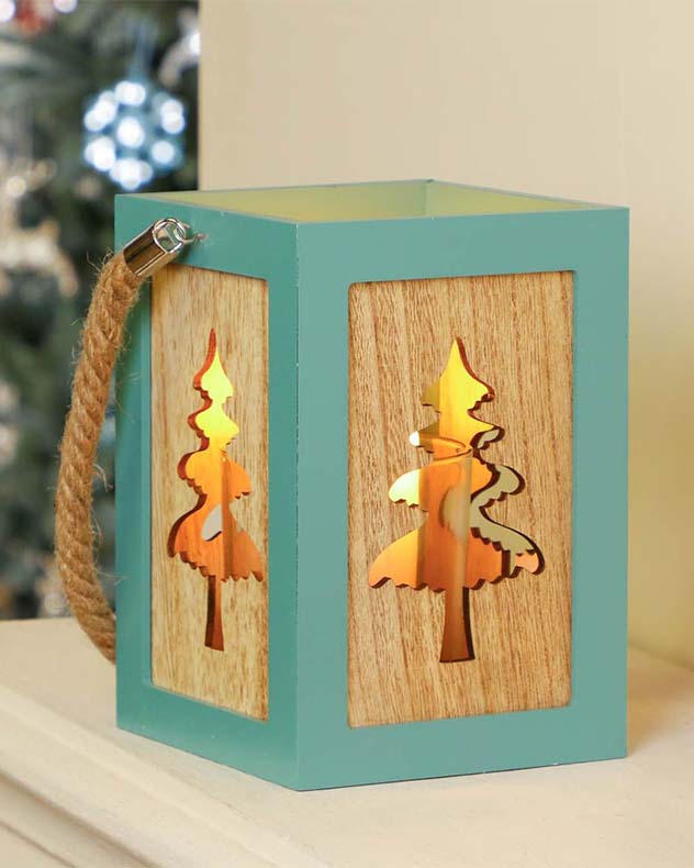 Nordic Christmas Tree Candle Lantern