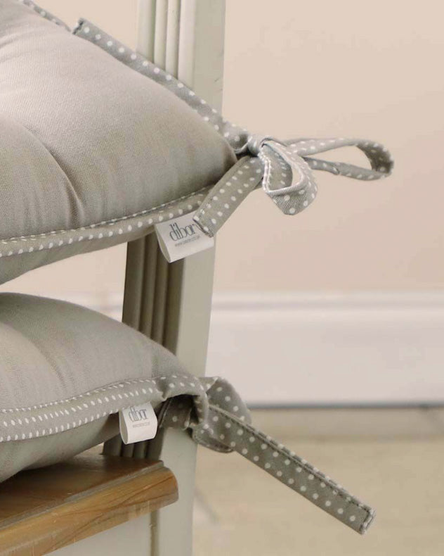 tie-on dining room chair seat pads grey
