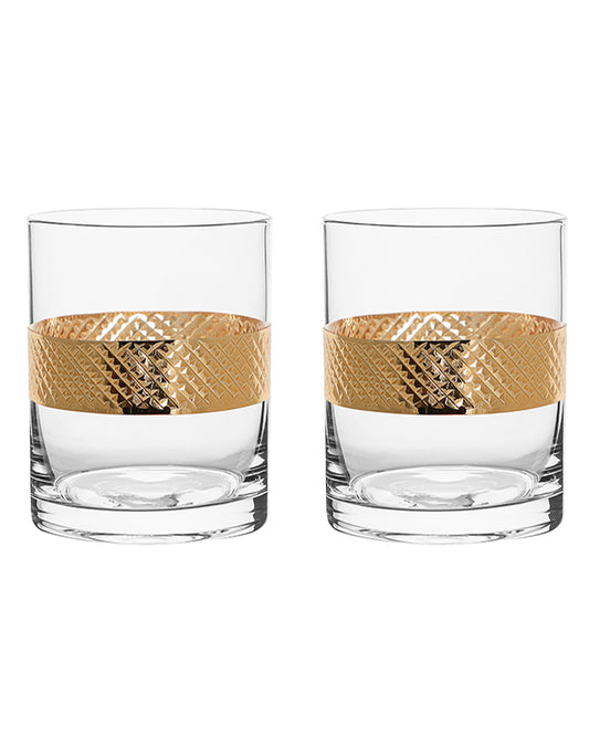 Pair of Gold Band Drinks Tumblers