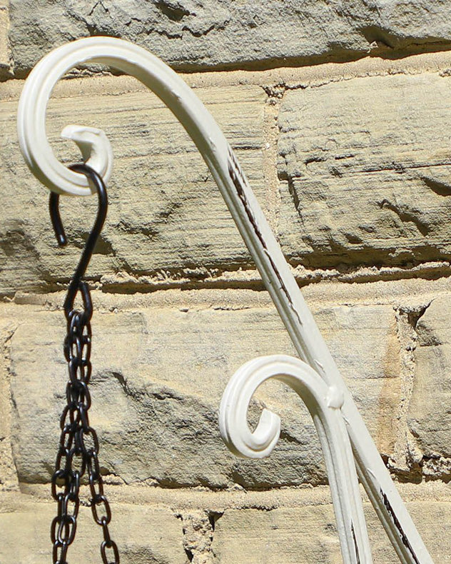 Set of Two Ivory White Hanging Basket Brackets