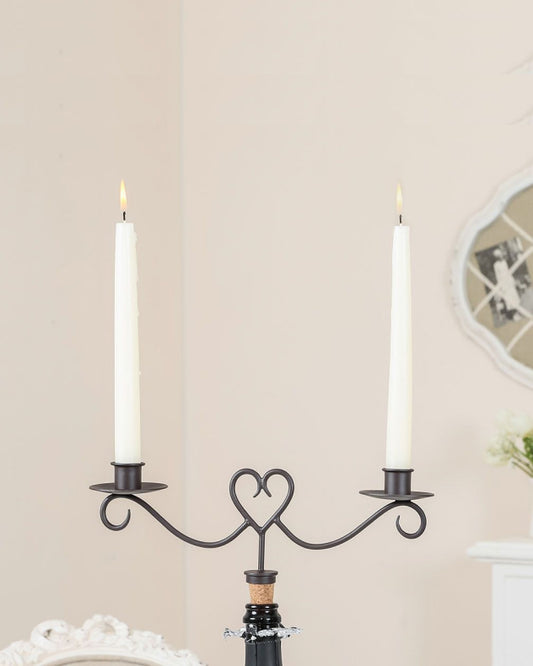 Fine Dining Heart Bottle Stopper with Twin Candle Holders