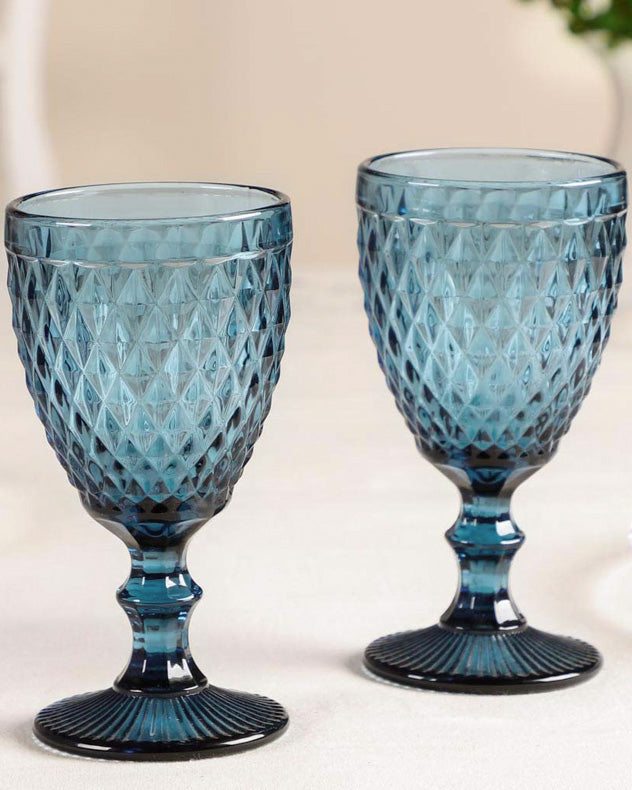 Rococo Blue Wine Goblet