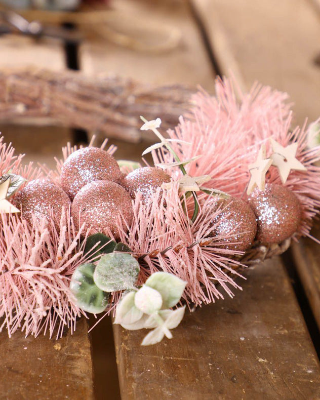 Sugar plum Half Moon Wreath 33cm