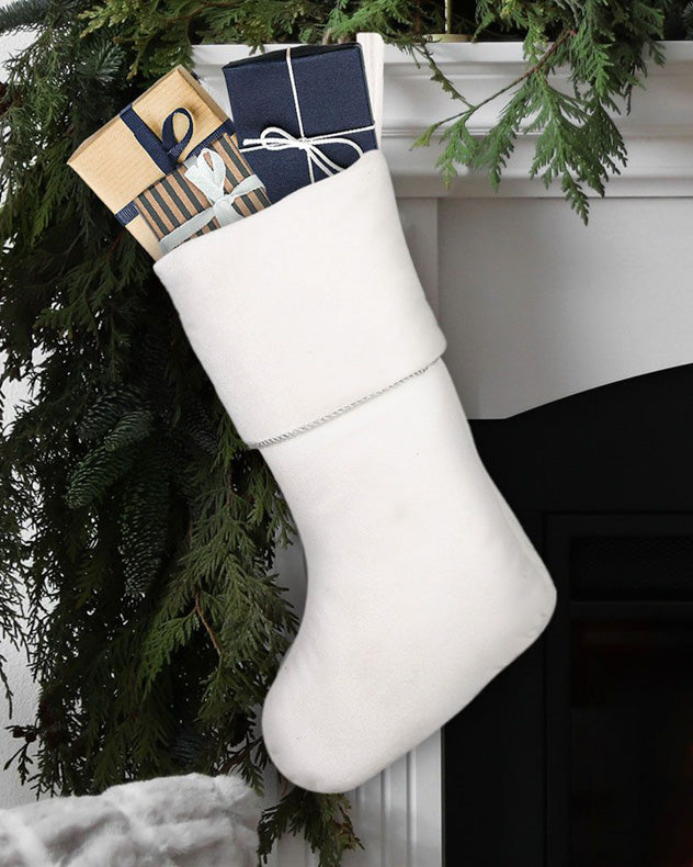 Knightsbridge White Velvet Christmas Stocking