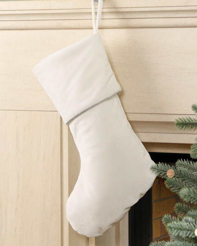 Knightsbridge White Velvet Christmas Stocking