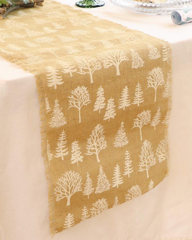 Woodland Tree Jute Table Runner