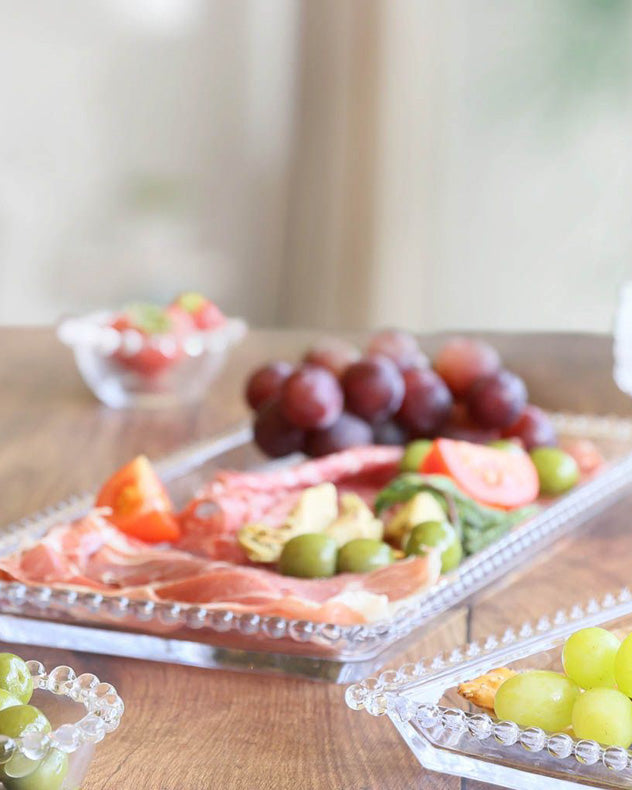 Bella Perle Beaded Glass Serving Platter