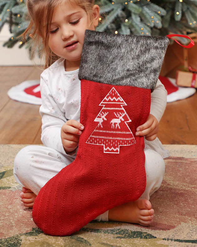 nordic christmas stocking red
