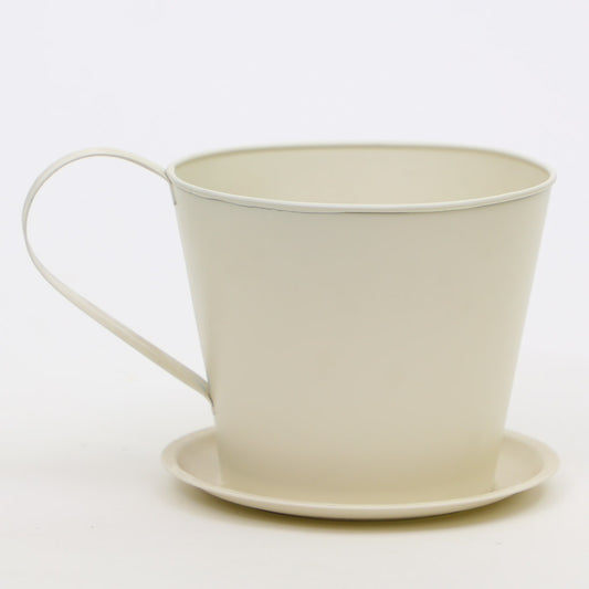 Cream Teacup Planter