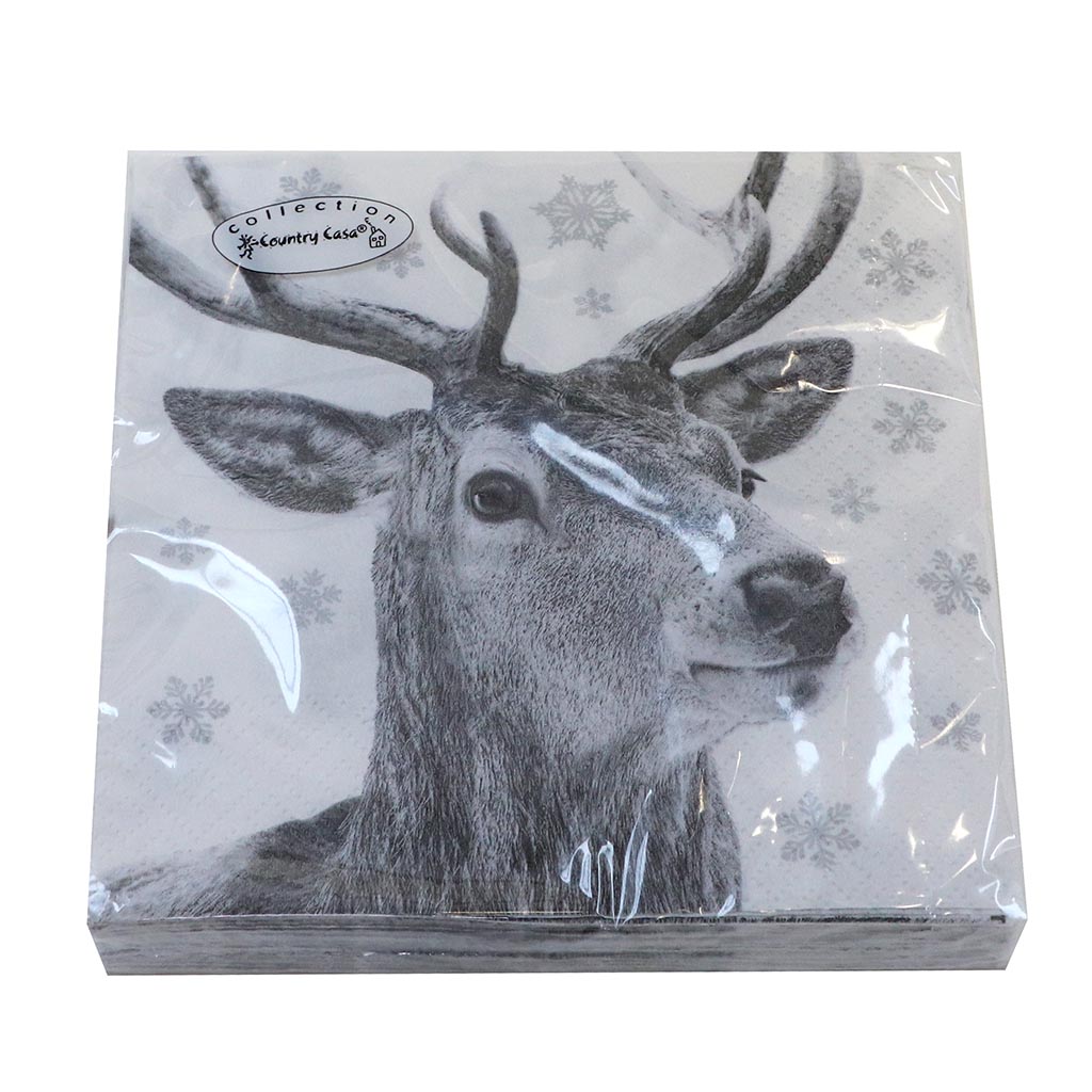 Set of 20 Stag Head Napkins