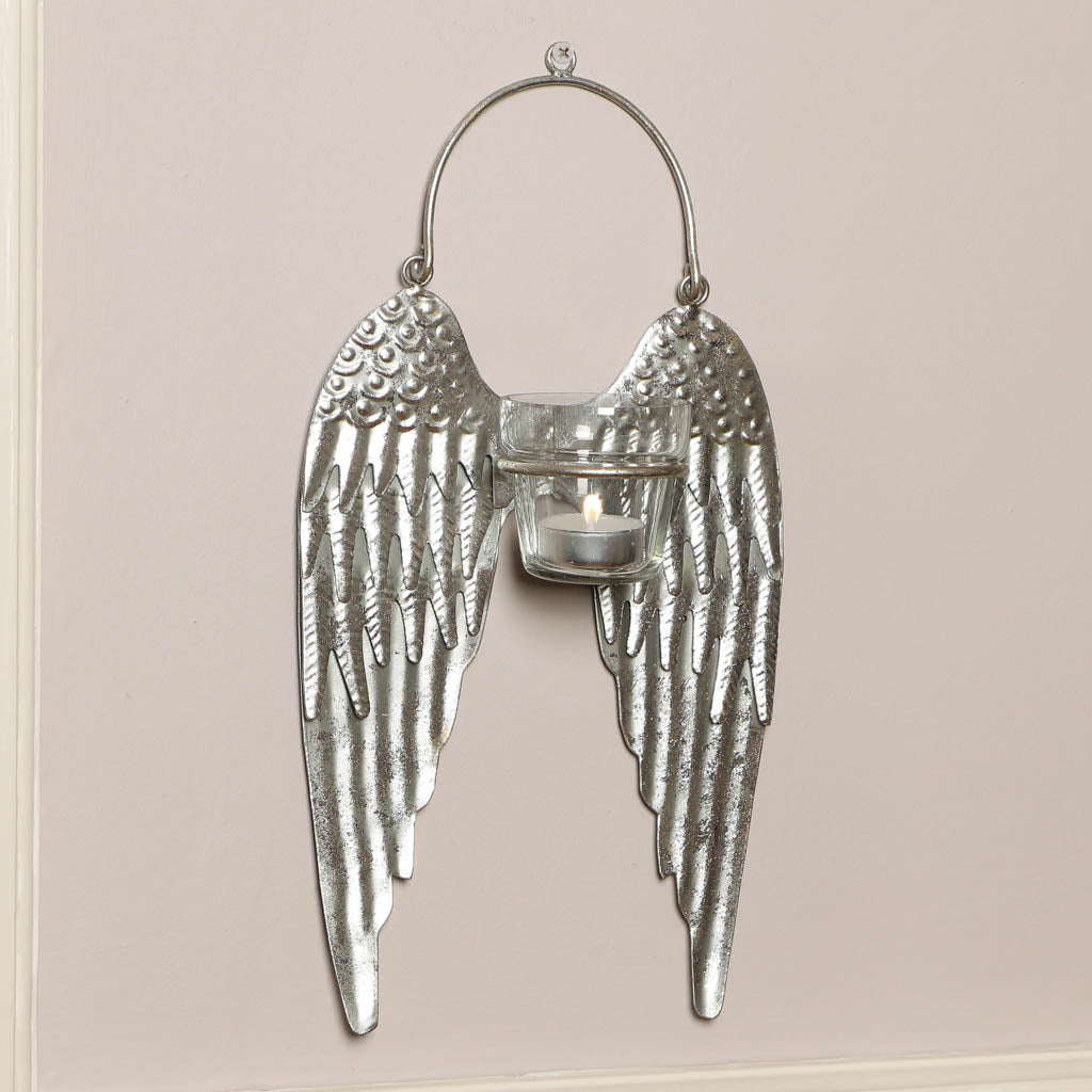 angel tealight holder silver gift