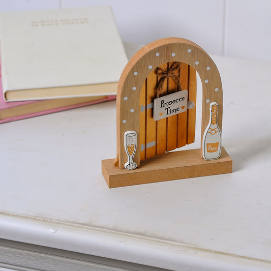 Wooden Prosecco Fairy Door Decoration