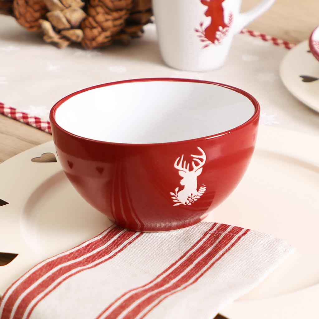 red stag christmas bowls