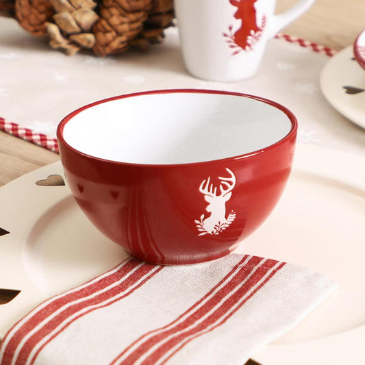 red stag christmas bowls