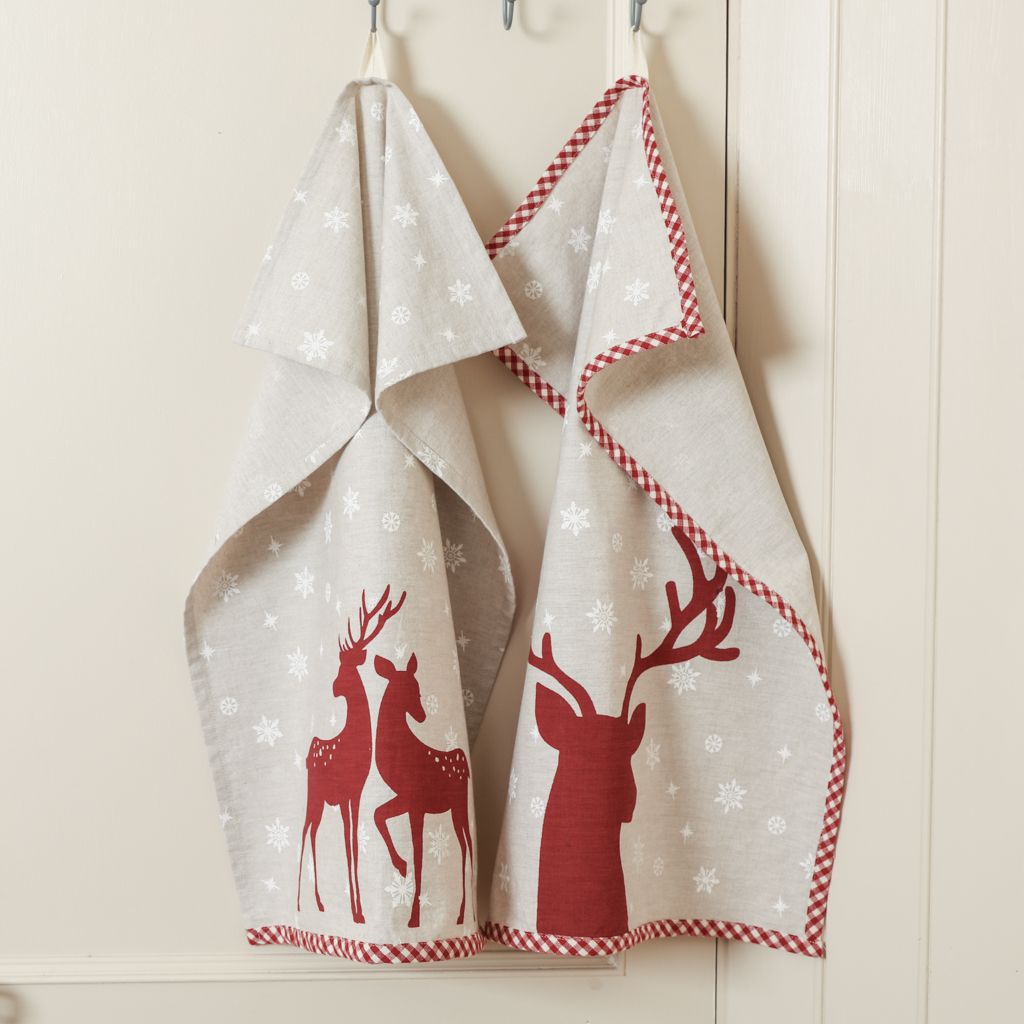 Red Stag Tea Towel Set