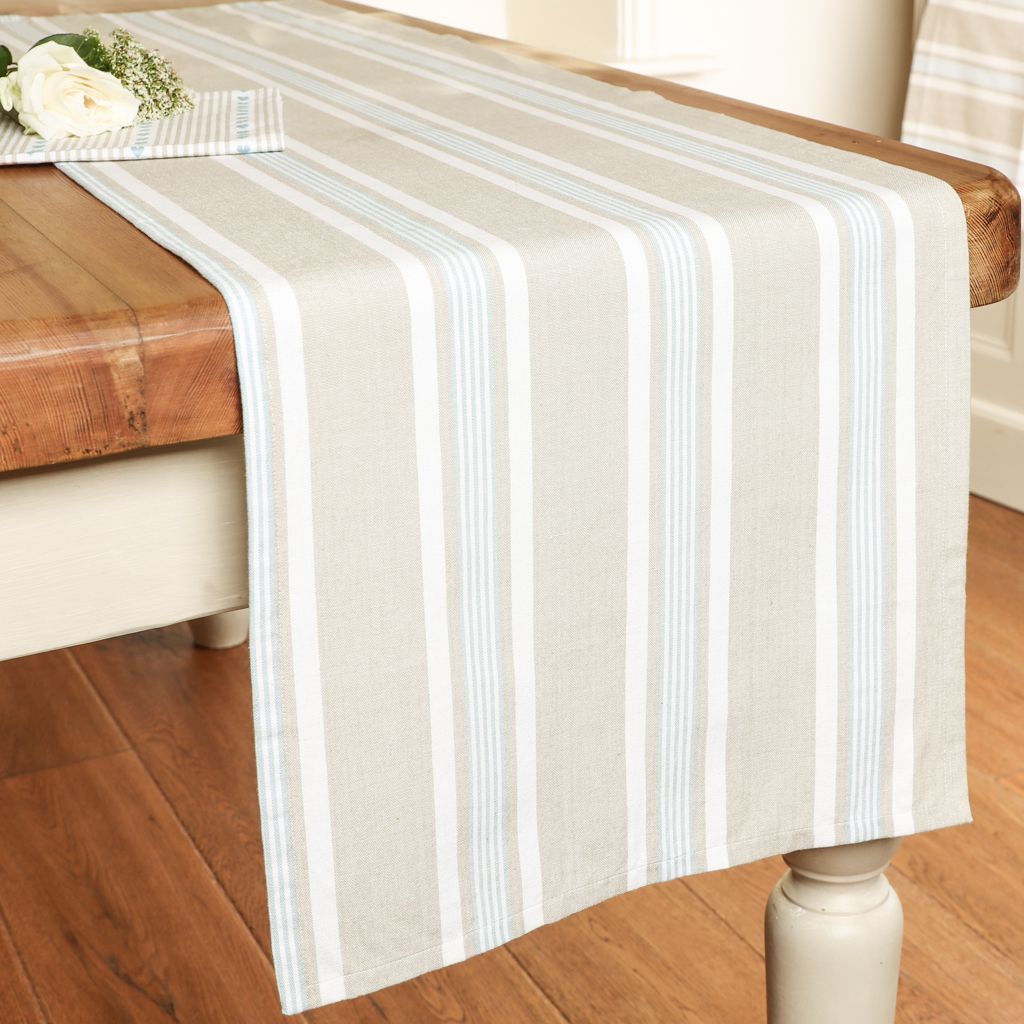 Striped Blue Table Runner