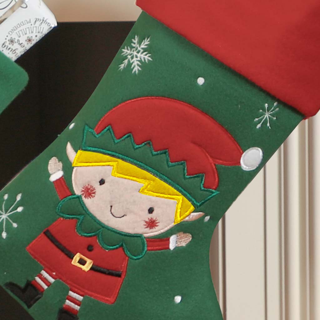 Santa's Helper Green Children's Christmas Stocking