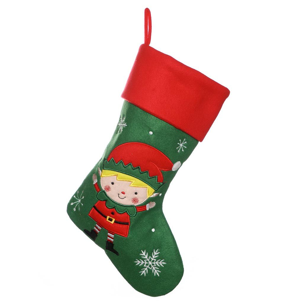 Santa's Helper Green Children's Christmas Stocking