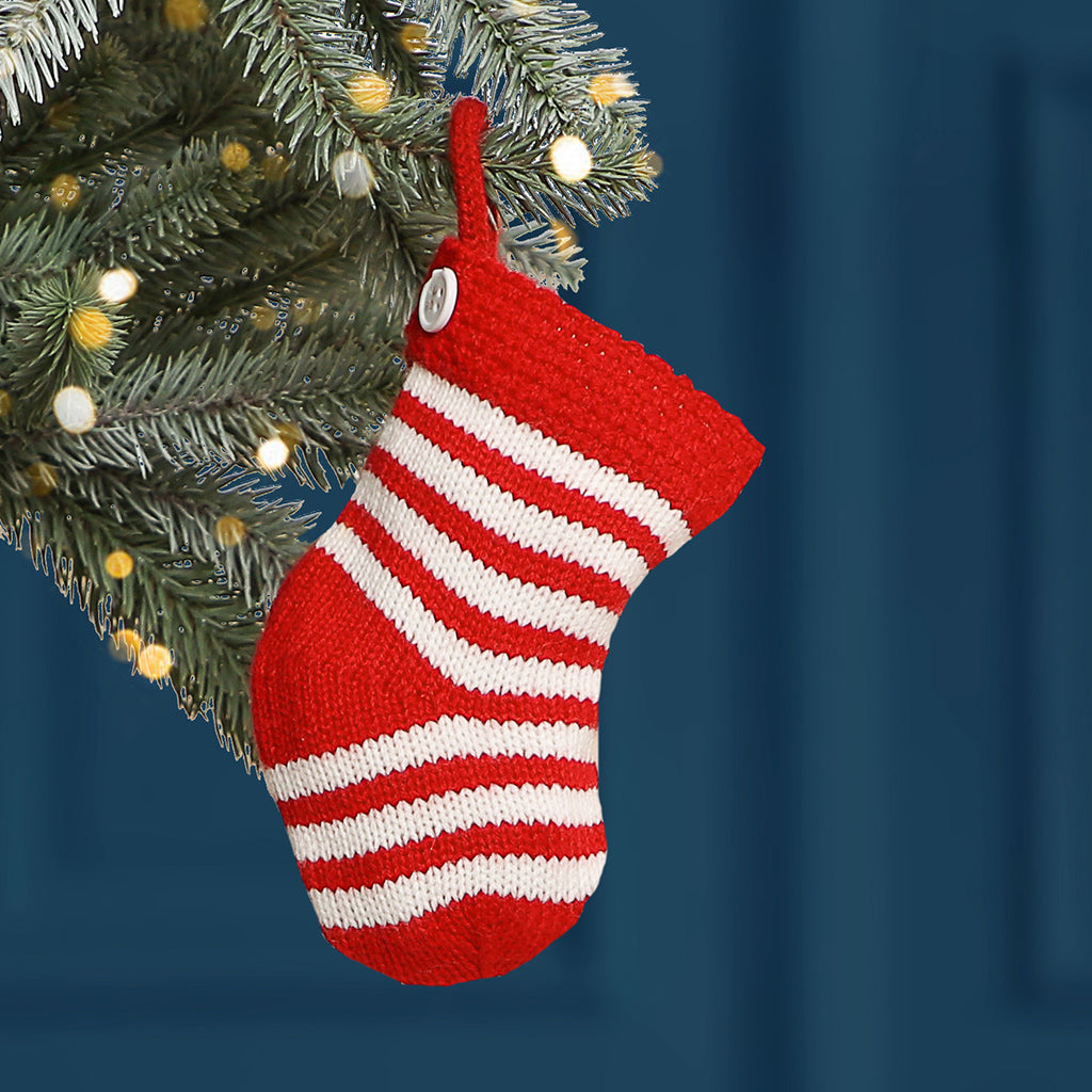 Red and White Striped Candy Cane Stocking