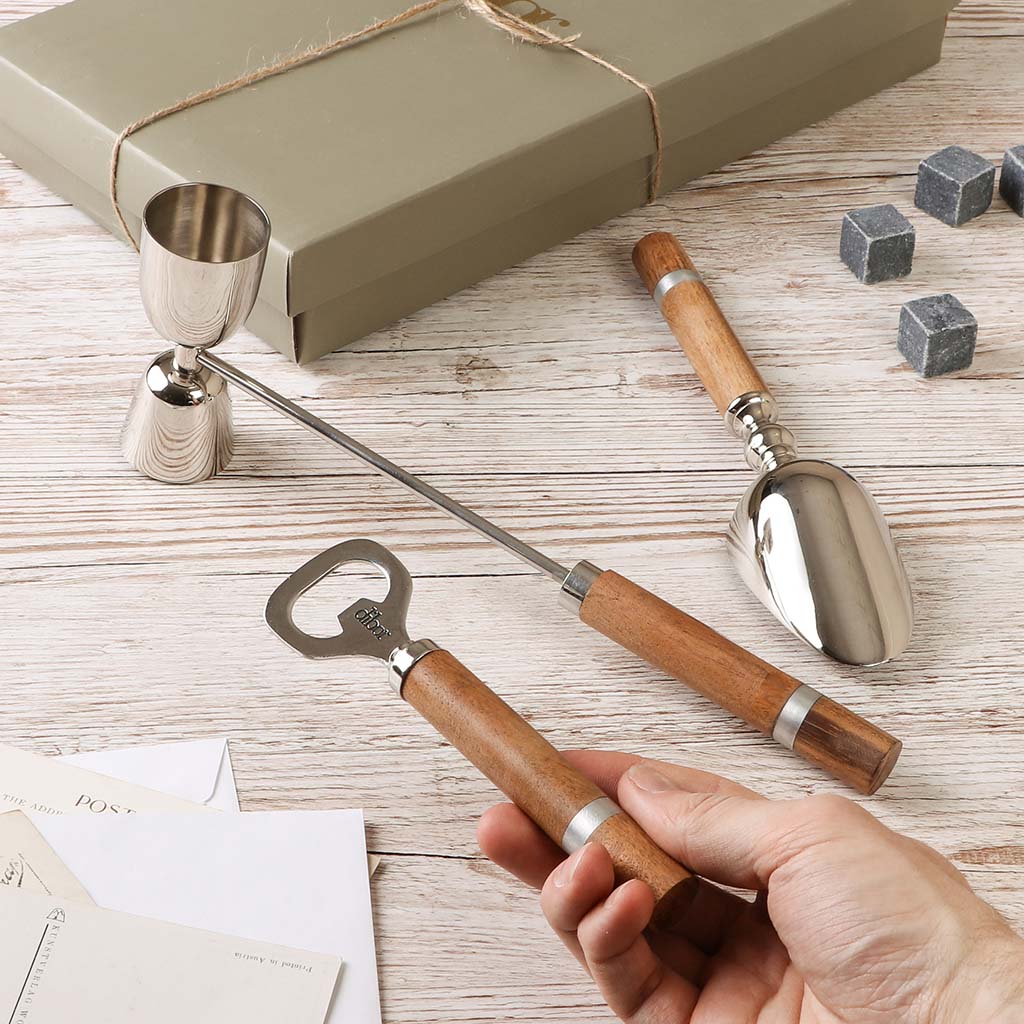 Acacia Wooden Barware Gift Set