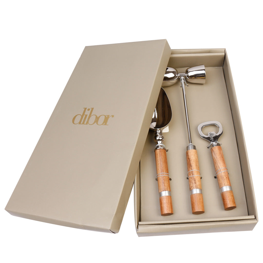 Acacia Wooden Barware Gift Set