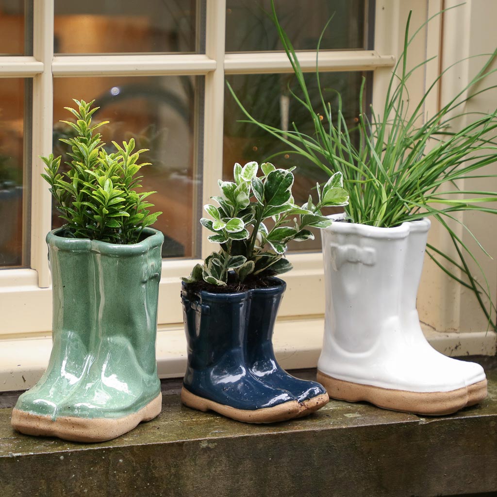 Ceramic Wellington Boot Planter