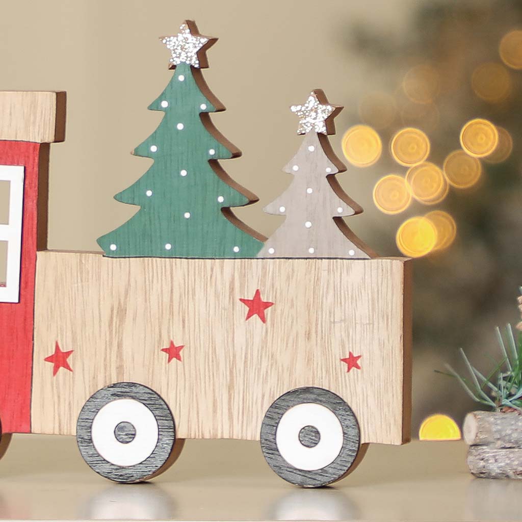 Wooden Christmas Train Decoration
