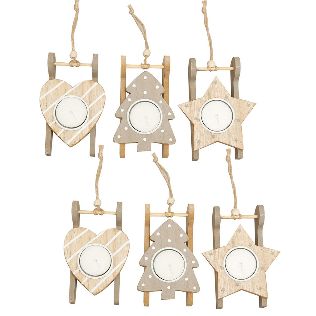 Set of 6 Scandi Grey Tealight Holders
