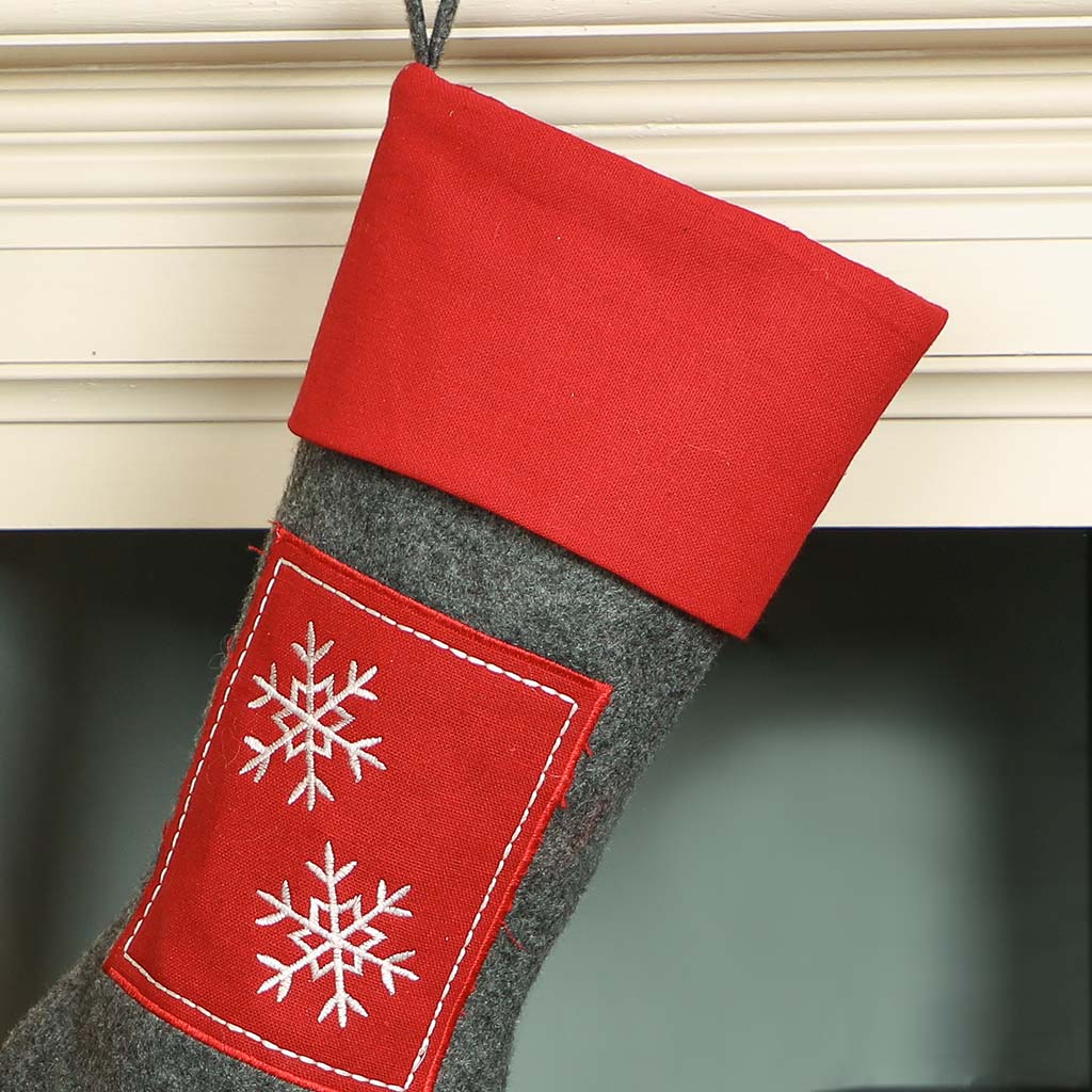 Nordic Style Snowflake Christmas Stocking