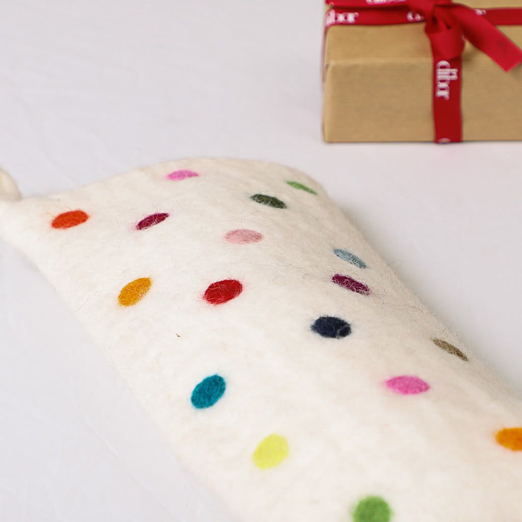 Fair Trade Polka Dot Christmas Stocking