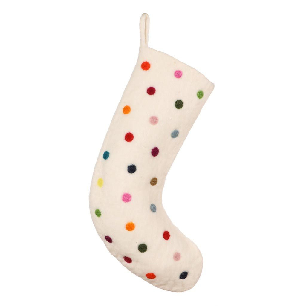 Fair Trade Polka Dot Christmas Stocking