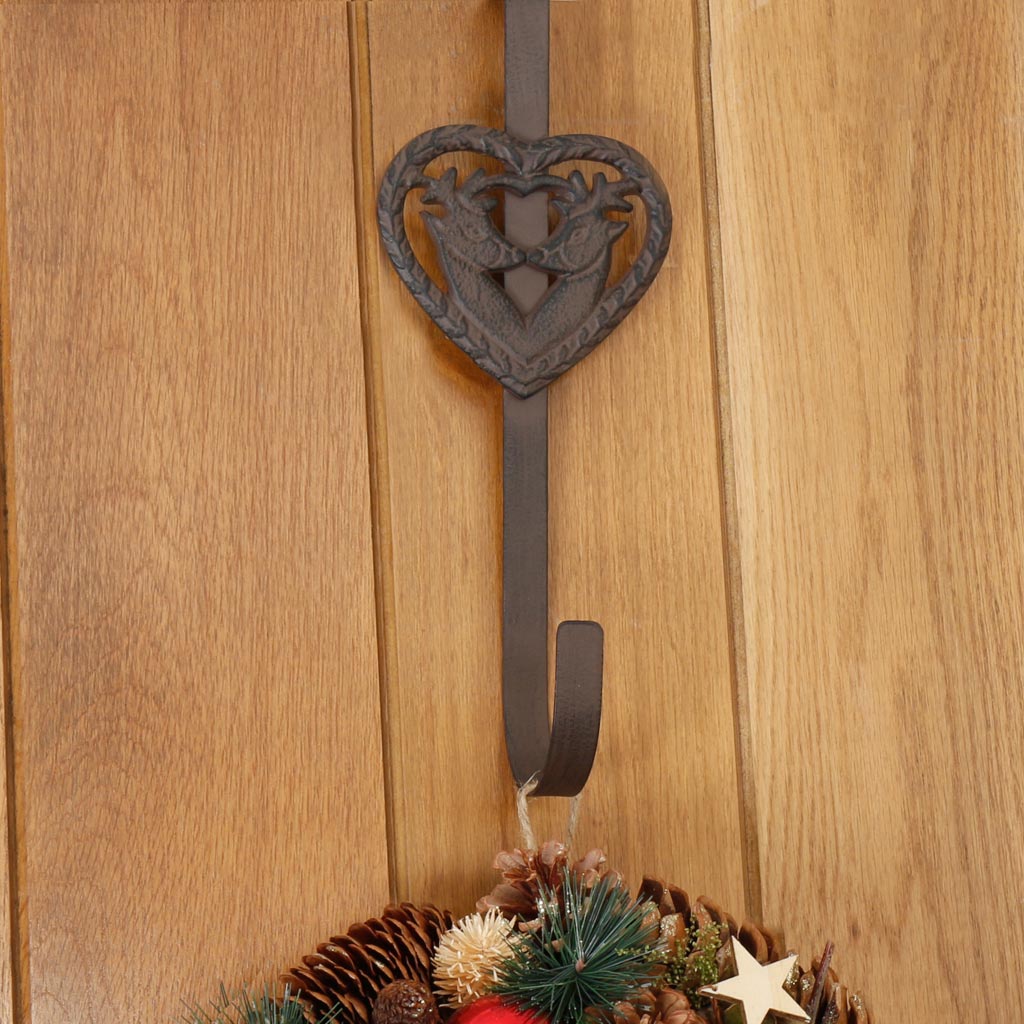 Kissing Deer Christmas Wreath Hanger