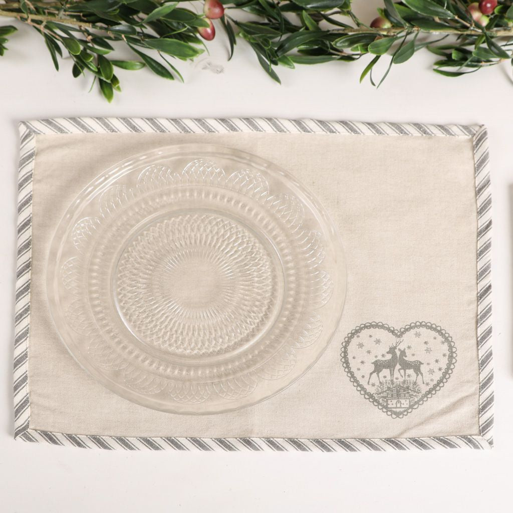 Grey Deer Fabric Placemat