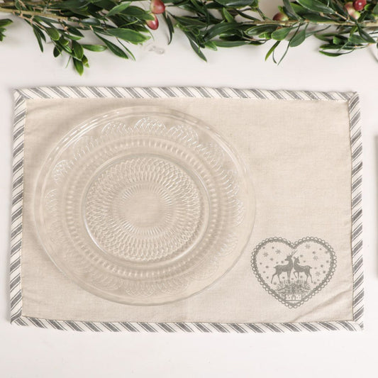 Grey Deer Fabric Placemat