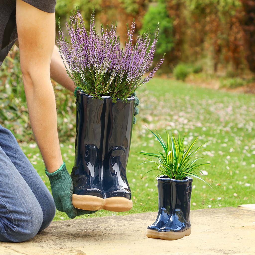 ceramic wellies flower pot