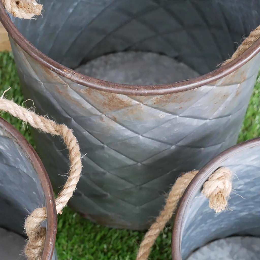 vintage planter bucket set