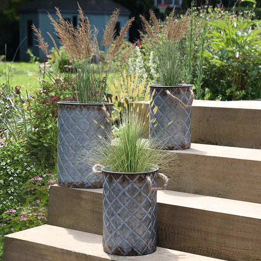 tall metal planter set