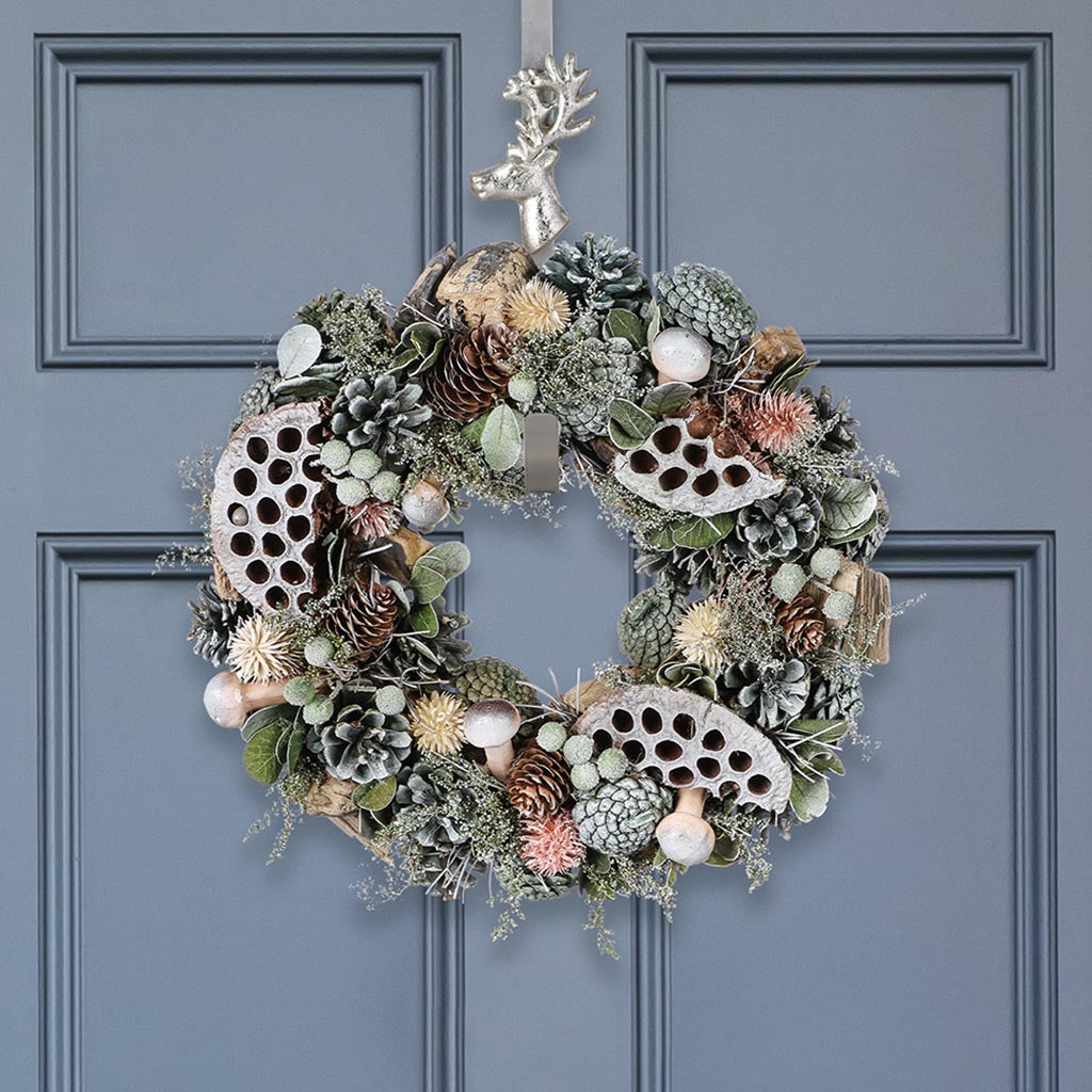 Silver Woodland Deer Wreath Holder