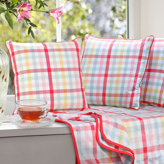gingham pink cushion