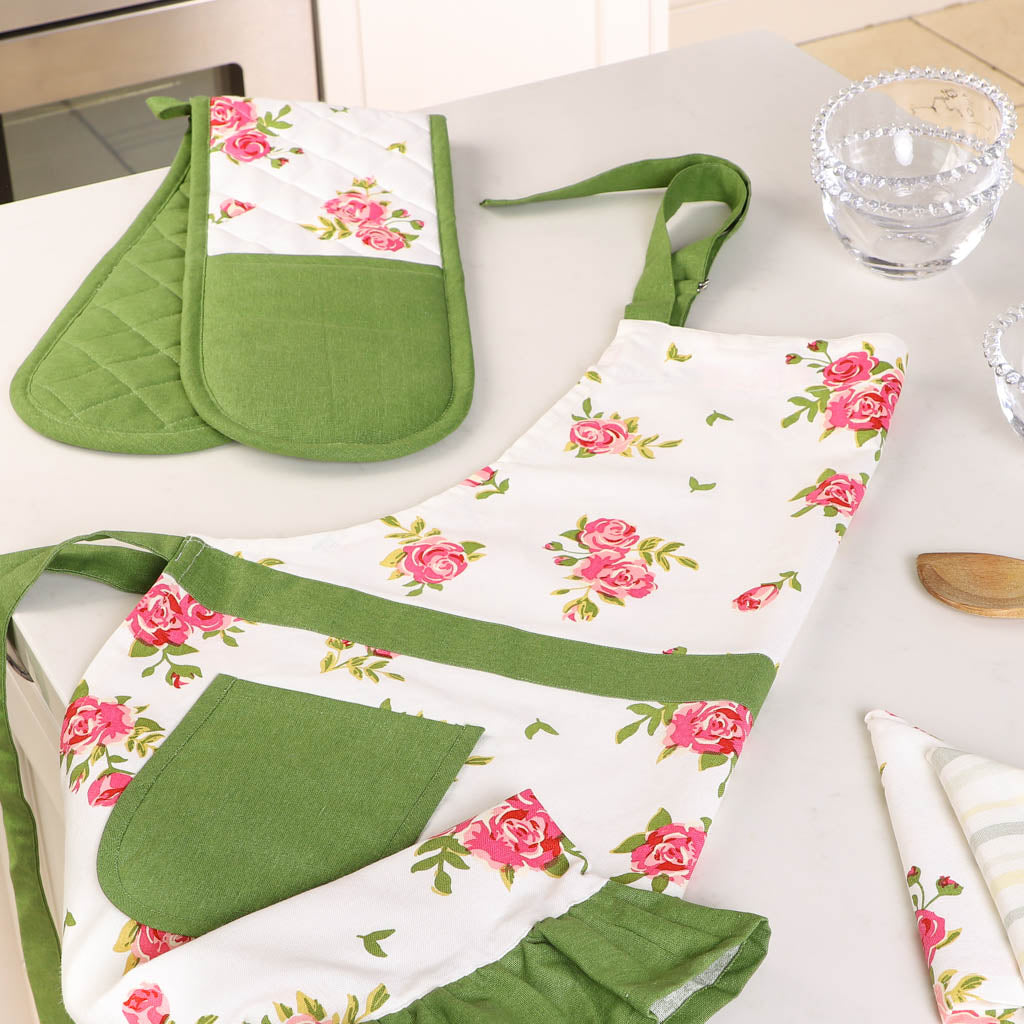 Helmsley Blush Floral Print Kitchen Apron