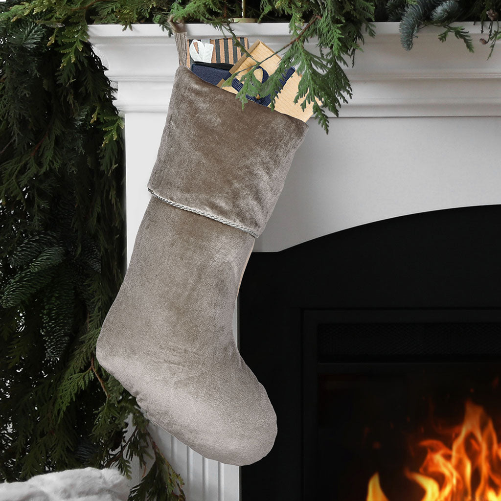 grey velvet stocking