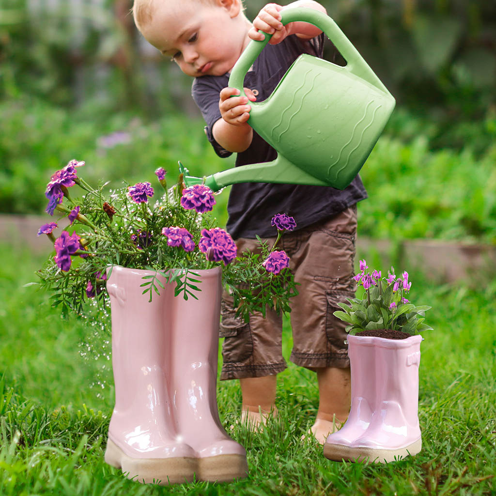 wellies garden flower pots